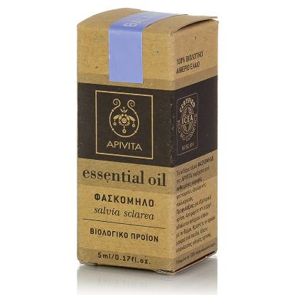 Picture of APIVITA ESSENTIAL OIL CLARY SAGE  5ML   Apivita Essential Oil Clary Sage 100% Βιολογικό Αιθέριο Έλαιο Φασκόμηλο, 5ml