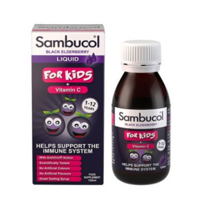 Εικόνα της SAMBUCOL FOR KIDS 120ML  Olvos Sambucol for Kids Black Elderberry + Vitamin C Παιδικό Σιρόπι από Σαμπούκο για την Ενίσχυση του Ανοσοποιητικού, 120ml