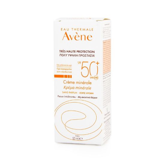 Εικόνα της AVENE CREME MINERAL SPF50 50ML - Αντιηλιακή Κρέμα Προσώπου για το μη ανεκτικό & ευαισθητοποιημένο δέρμα, χωρίς Άρωμα, 50ml