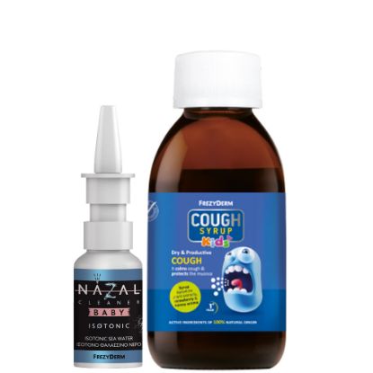 Picture of FREZYDERM PROMO COUGH SIR. KIDS 182GR +NASAL  CLEANS. BABY 30ML  ΠΑΙΔΙΚΟ ΣΙΡΟΠΙ ΓΙΑ ΤΟΝ ΒΗΧΑ