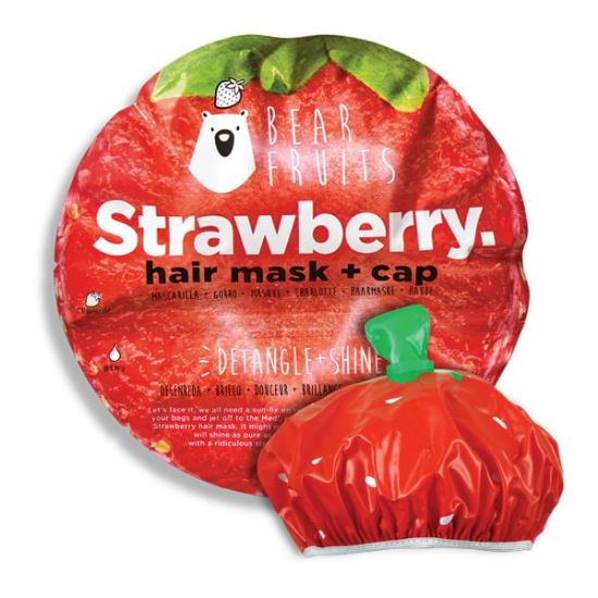 Εικόνα της BEAR FRUITS ΜΑΣΚΑ ΜΑΛΛΙΩΝ STRAWBERRY 20ML + ΣΚΟΥΦΑΚΙ ΦΡΑΟΥΛΑ, 1ΤΜΧ