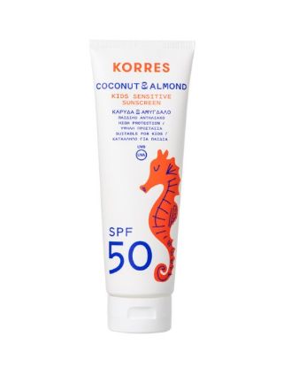 Picture of KORRES KIDS SENSITIVE SPF50 250ML  Korres Coconut & Almond Kids Sensitive Sunscreen Παιδικό Αντηλιακό Καρύδα & Αμύγδαλο SPF50, 250ml
