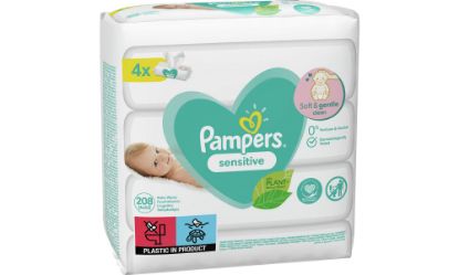 Εικόνα της PAMPERS SENSITIVE WIPES 4X80    4x Pampers Sensitive Wipes XXL Pack Μωρομάντηλα για το Ευαίσθητο Δερματάκι του Μωρού, 4x80 τεμάχια