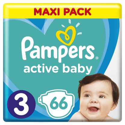 Εικόνα της PAMPERS ACTIVE BABY N3 6-10KG 66TEM