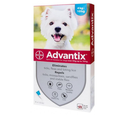 Εικόνα της  BAYER ADVANTIX AMPx4 4-10KG ΓΙΑ ΣΚΥΛΟΥΣ    Advantix Spot-On Διάλυμα Για Σκύλους Από 4-10Kg, 4 Πιπέτες