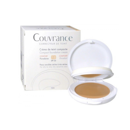 Picture of AVENE COUVRANCE CREME DE TEINT CONFORT 1.0 PORCELAINE SPF30 10G      Avene Couvrance Μέικ Απ σε Μορφή Κρέμας με Χρώμα για Ξηρές Επιδερμίδες SPF30, 1.0 Porcelaine, 10g