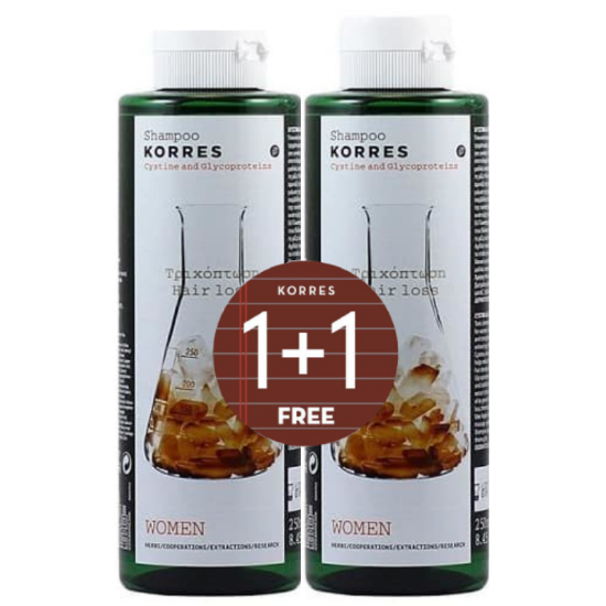 Εικόνα της KORRES SHAMPOO 1+1 ΔΩΡΟ FOR WOMEN (ΤΡΙΧΟΠΤΩΣΗ) 2Χ250ML