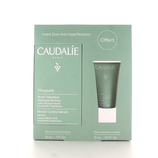 Picture of CAUDALIE VINOPURE SERUM 30ML PROMO    Caudalie Promo Pack Vinopure Blemish Control Salicylic Serum Eνυδατικός Ορός Προσώπου, 30ml & Vinopure Moisturizing Mattifying Fluid Ενυδατική Κρέμα Προσώπου, 15ml, 1σετ
