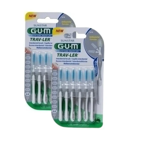 Εικόνα της GUM 1618 TRAV-LER INTERDENTAL BRUSH ΜΕΣΟΔΟΝΤΙΑ ΒΟΥΡΤΣΑΚΙΑ 2.0ΜΜ ΓΚΡΙ 1+1 ΔΩΡΟ 2Χ6 ΤΕΜΑΧΙΑ.