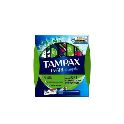 Εικόνα της TAMPAX PEARL COMPAK  Tampax Compak Pearl Super με Απλικατέρ για Προστασία & Διακριτικότητα, 16τεμ