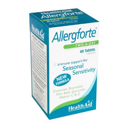 Εικόνα της HEALTH AID ALLERGFORTE, 60 VEGAN TABLETS.    Health Aid Allergforte 60 tablets (Φυσικό αντισταμινικό για τις εποχιακές αλλεργίες)