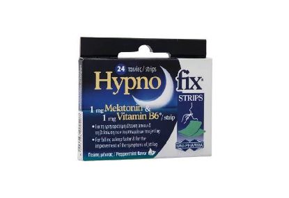 Εικόνα της  UNI-PHARMA HYPNOFIX 24 STRIPS  Uni-Pharma Hypno Fix Strips Συμπλήρωμα διατροφής με μελατονίνη, 24 ταινίες
