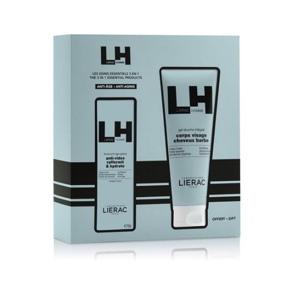 Picture of LIERAC HOMME SET ANTI-AGE  Lierac Homme Promo με Anti-Rides Raffermit & Hydrate Global Ανδρική Λεπτόρρευστη Αντιγηραντική Κρέμα, 50ml & Δώρο Gel Douche Integral Τζελ Καθαρισμού για Σώμα, Πρόσωπο, Μαλλιά & Γένια, 200ml, 1σετ