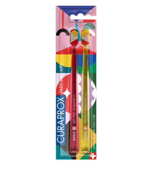 Εικόνα της CURAPROX 5460 ULTRA SOFT POWER SMILE EDITION 2TEM  Curaprox Οδοντόβουρτσα CS 5460 Ultra Soft Smile Edition Κίτρινο / Κόκκινο 2 τεμ.