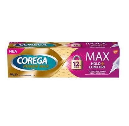Εικόνα της COREGA POWER MAX 40G  Corega Max Hold & Comfort, Στερεωτική Κρέμα Οδοντοστοιχιών 40g