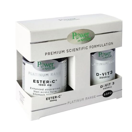 Picture of POWER OF NATURE PREMIUM ESTER-C 1000MG 30TABS+D-VIT3 2000IU 20TABS ΔΩΡΟ