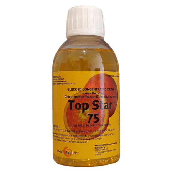 Picture of TOP STAR 75  ΔΙΑΛΥΜΑ ΓΛΥΚΟΖΗΣ ΜΕ ΓΕΥΣΗ ΠΟΡΤΟΚΑΛΙ 200