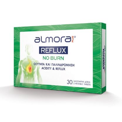 Εικόνα της ALMORA REFLUX NO BURN 30CHEW.TABS   Almora Plus Reflux No Burn Συμπλήρωμα Διατροφής για την Οξύτητα & την Παλινδρόμηση του Γαστροοισοφαγικού Βλεννογόνου, 30 Μασώμενα Δισκία