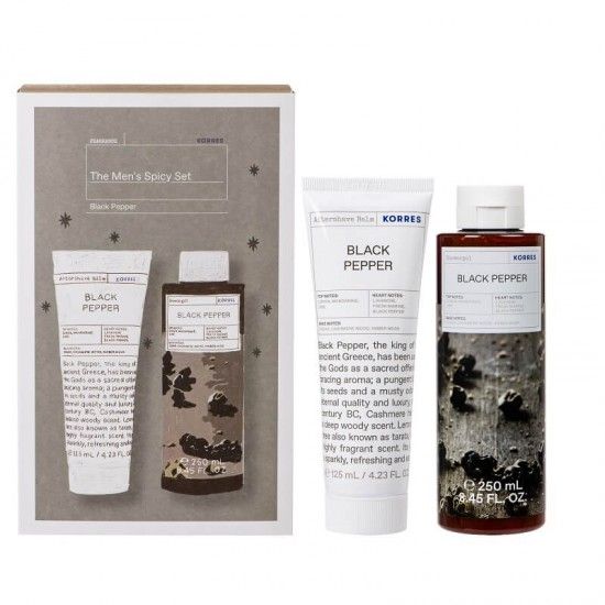 Εικόνα της KORRES THE MEN'S SPICY BLACK PEPPER SET AFTERSHAVE BALM 125ML + SHOWERGEL 250ML