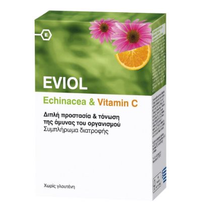 Εικόνα της EVIOL ECHINACEA & VITAMIN C 60CAPS  Eviol Echinacea & Vitamin C Συμπλήρωμα Διατροφής με Εχινάκεια & Βιταμίνη C, 60 caps