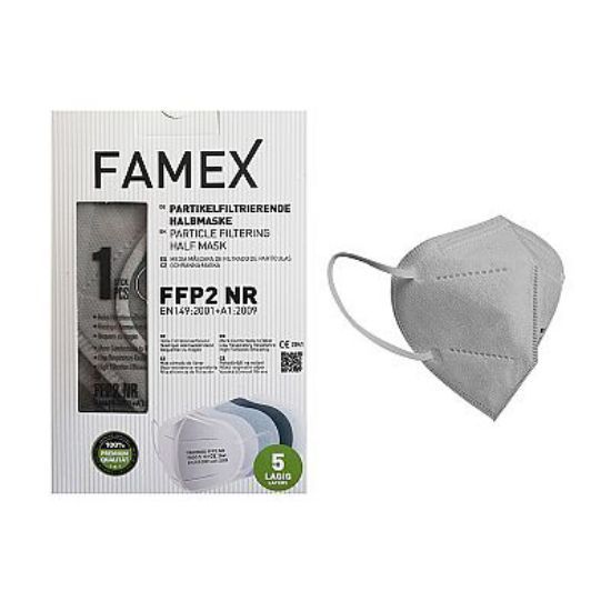 Εικόνα της FAMEX ΜΑΣΚΕΣ ΕΝΗΛΙΚΩΝ FFP2 ΓΚΡΙ 10ΤΕΜ