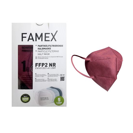 Εικόνα της FAMEX ΜΑΣΚΕΣ ΕΝΗΛΙΚΩΝ FFP2 ΜΠΟΡΝΤΩ 10ΤΕΜ