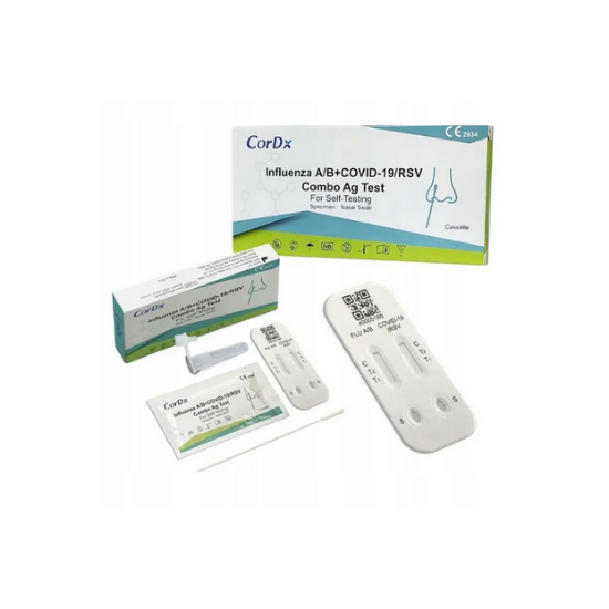 Εικόνα της CorDx INFLUENZA A/B+COVID-19/RSV  1TEST   Αυτοδιαγνωστικό Ρινικό Τεστ Ταχείας Δοκιμής για Ποιοτική Ανίχνευση Αντιγόνων Covid-19 & Γρίπης Τύπου Α/Β