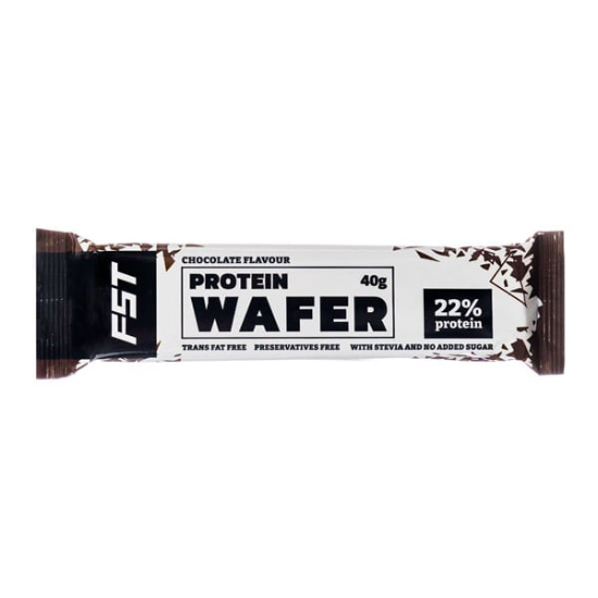 Εικόνα της FST WAFER (PROTEIN 22%) CHOCOLATE FLAVOR ΓΚΟΦΡΕΤΑ ΠΡΩΤΕΙΝΗΣ ΜΕ ΓΕΥΣΗ ΣΟΚΟΛΑΤΑ 1TEM 40GR