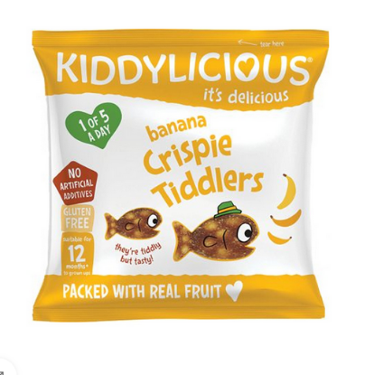 Picture of KIDDYLICIOUS CRISPIE TIDDLERS 12m+ BANANA 12GR