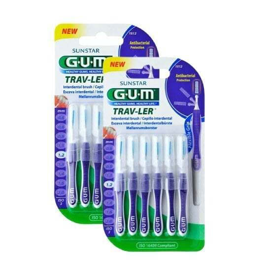 Εικόνα της GUM 1512 TRAV-LER ΜΕΣΟΔΟΝΤΙΑ ΒΟΥΡΤΣΑΚΙΑ 1.2MM ΣΕ ΜΩΒ ΧΡΩΜΑ 2Χ6 ΤΕΜΑΧΙΑ 1+1 ΔΩΡΟ.