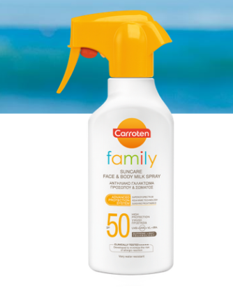 Εικόνα της CARROTEN FAMILY SUNCARE FACE & BODY MILK SPRAY SPF50, ΑΝΤΗΛΙΑΚΟ ΓΑΛΑΚΤΩΜΑ ΠΡΟΣΩΠΟΥ ΚΑΙ ΣΩΜΑΤΟΣ, 270ML