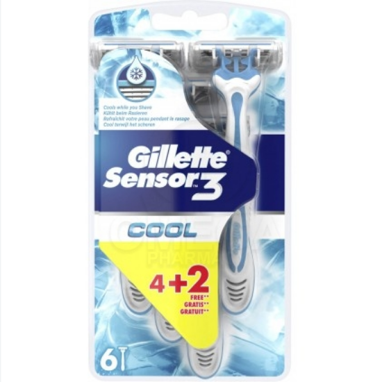 Εικόνα της GILLETTE SENSOR 3 COOL (4+2 ΔΩΡΟ) 6ΤΕΜ.
