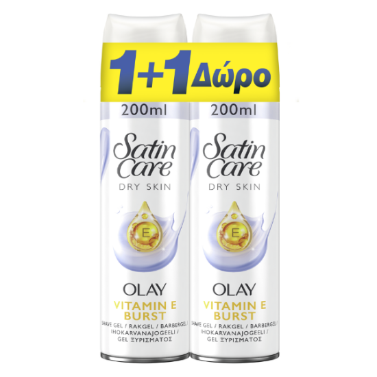 Εικόνα της GILLETTE SATIN CARE OLAY SHAVE GEL (1+1 ΔΩΡΟ) 2Χ200ΜL