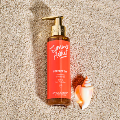 Εικόνα της AVGERINOS SUMMER ADDICT PERFECT TAN SLIMMING & GLITTER OIL SPF6 150ML